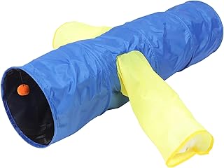 Interactive Cat Tunnel for Indoor Cats Foldable 3-Channel Pet Play Tube with Crinkle Sound Boredom Relief Kitten and Fun