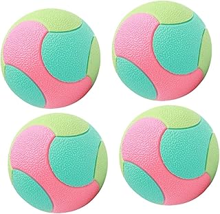 4pcs Dog Chew for Aggressive Chewers, Small Puppy Teething Balls Made of Sturdy Rubber, 6.5cm Interactive Grinding for Dental Health and Puppy Enrichment