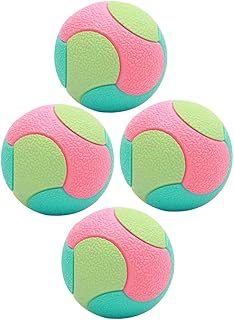 4pcs Dog Chewing Balls Rubber Teething Sturdy Interactive Pet for Aggressive Chewers Small Dogs Puppy Play Balls 6.5cm Diameter