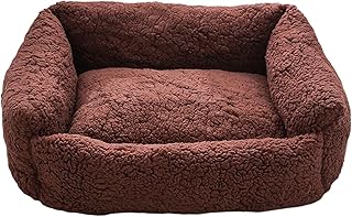 Mjaie Thickened Plush Removable Bed Washable Winter Pet House Cozy Warm Sleeping Pad for Indoor Cats Washable Bed with Removable Cover