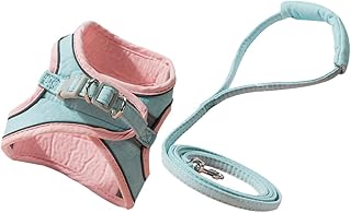 Pet Cat Harness and Leash Set Adjustable Vest Strap Small Size for Cats to 4 Lbs Lightweight Pink Blue Walking and Pulling Rope for Kitten Outdoor Use