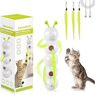 Mjaie Auto Start Simulation Toy Cats Using Intelligents Sensors Technology and Secure Suction Mount Interactively Boredom Relief Cats Toy