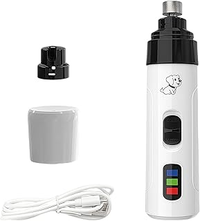 Mjaie Electric LED Nails Trimmer for Dog Cats with Ergonomic Handle USB Rechargeable Low Noise Pet Grooming Tool Electric Nails Grinder for Dog Cats