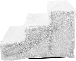 NUOBESTY Pet Stair Step Ladder for Dogs and Cats, Non-Slip Modular White Pet Steps Ramp, Small Animal Stairs for Couch and Bed Use