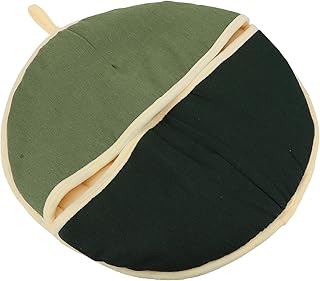 Pet Warm Cat Bed Winter Cotton Linen Soft Small Nest for Indoor Cats Green