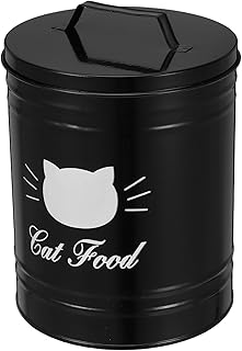 Pet Food Storage Container and Dog Biscuit Container Airtight Metal Food Storage Bucket with Lid for Home Use Black Sturdy Pet Treat Keeper