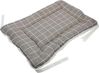 Alasum Winter Warm Two-Sided Cat Cushion Pet Sleeping Mat Grey Plaid 50x35cm Thick Plush Soft Bed Mat for Cat Cage and Dog Resting in Home