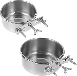 2pcs Stainless Steel Dog Bowl and Cat Food Bowl Anti-Spill Large Capacity for Home Use Hanging Puppy and Kitten Food Containers with 10x4.5cm 12x5cm Sizes