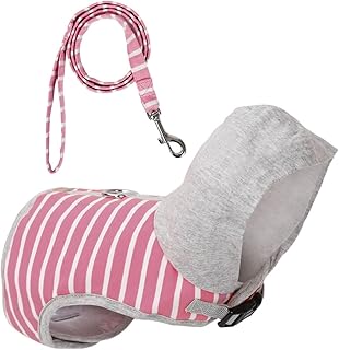 VICASKY Pet Harness and Leash Set No-Pull Pink Stripe Cat Chest Strap Vest Harness Xs for Outdoor Walking