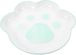 Ceramic Cat Paw Bowl 9-inch Slanted Cat Food and Water Feeder Pet Feeding Dish Anti-Spill Design and Kittens