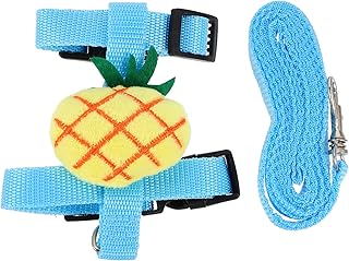 NUOBESTY Kitten Harness and Leash Set, S Size Pineapple Pattern Soft Breathable Outdoor Cat Harness with Adjustable Chest Strap for Small Cats and Kittens