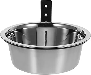 Raised Dog Bowl and Hanging Pet Feeder Set, 8-inch Elevated Crate Water Bowl with Wall-Mounted Design for Large Dogs and Puppies