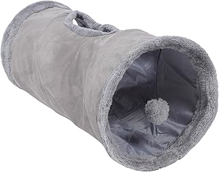 Foldable Suede Pet Tunnel Cat Play Tunnel with Portable Kitten Tube and Sleeping Nest for Indoor Interactive Cat
