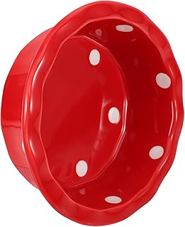 Toyvian Christmas Ceramic Pet Bowl Red Cat Food and Dog Drinking Bowl Festive Puppy Supply Non-Slip Pet Feeding Dish