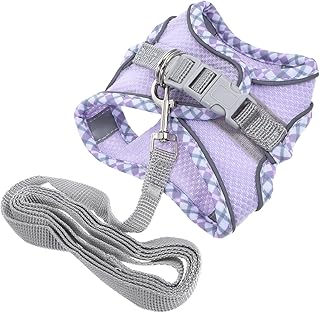 Reflective Adjustable Cat Harness Vest and Leash Set, XXS Small Wear-Resistant Kitten Harness for Pet Safety Walking