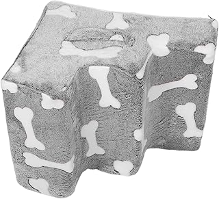 Small Dog Steps with Non-Slip Surface, Stable Indoor Pet Stairs for Cats and Small Dogs, Creative Three-Step Ladder with Bone Print (34x40x30cm) for Beds and Couches