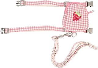 Outdoor Dog Harness with Backpack and Leash Set, Vest-Style Pulling Rope Harness for Small Dogs, Pink Medium Size, Suitable for Walking and Travel