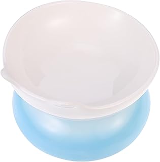 Ceramic Dog Food Bowl Tilted Elevated Pet Feeder with Anti-Spill Neck Guard Blue Gradient for Cats and Dogs