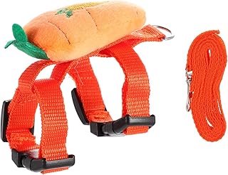 Cat Harness Leash Set for Outdoor Use, Rabbit Cartoon Soft Vest Kitten Harness S Size with Carrot Design, Breathable Pet Traction Rope for Summer Walks