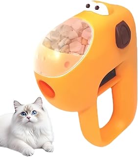 Dog Treat Dispenser Toy, Fun Launch Design Feeder Game, Interactive Treat Dispenser for Dogs, Cats, Kittens, Puppies, Home Indoor Outdoor Play