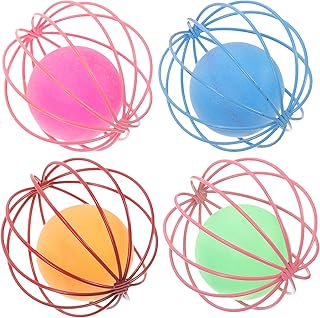 4pcs Interactive Cat Balls Plastic Ping Pong Indoor Cat Supplies for Kitten Exercise and Scratching Random Color