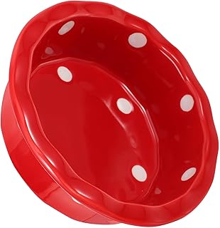 Christmas Red Ceramic Pet Bowl for Cats and Dogs, 1pcs Holiday Puppy Supply Feeding Dish, Household Non-Spill Food and Water Bowl for Floor Use
