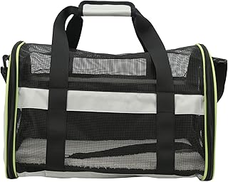 Pet Travel Bag Cat Dog Carrier Foldable Adjustable Shoulder Strap 600D Nylon Material Comfortable for Travel and Security Inspection (Light Grey)