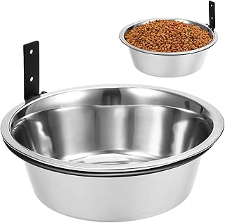 Elevated Dog Bowl and Wall-Mounted Stainless Steel Pet Food and Water Bowl 8-inch Raised Feeder for Medium and Large Dogs Non-Spill Pet Accessory